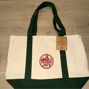 Trader Joe's Canvas Tote Bag Green